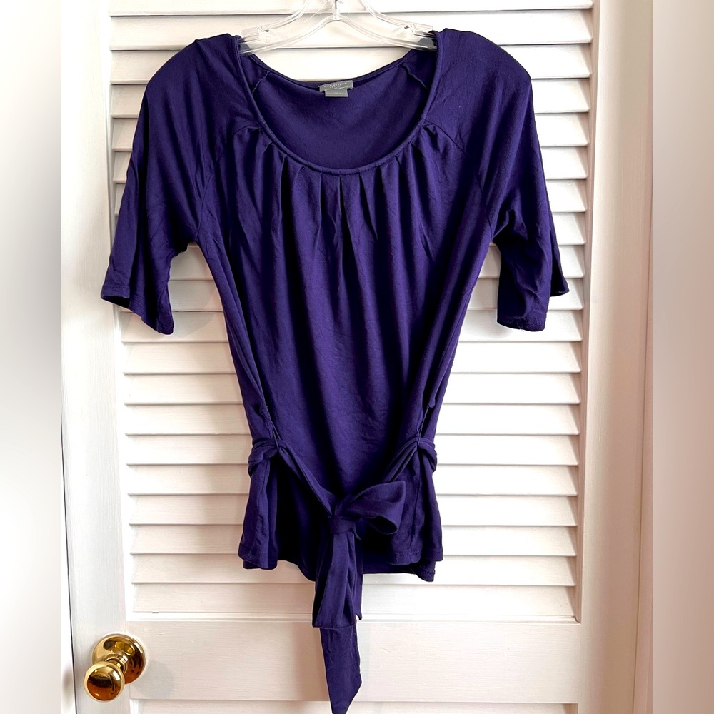 Ann Taylor Petites Purple Tie Waist Top. Size Small Petite. EUC.